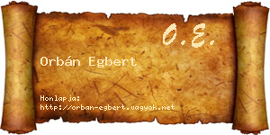 Orbán Egbert névjegykártya