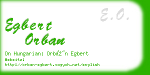 egbert orban business card
